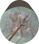 Spearman unit token showing medieval warrior with spear